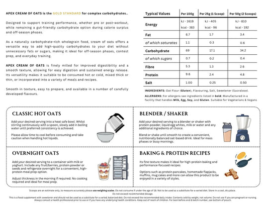 Apex Formulas Cream of Oats 2KG